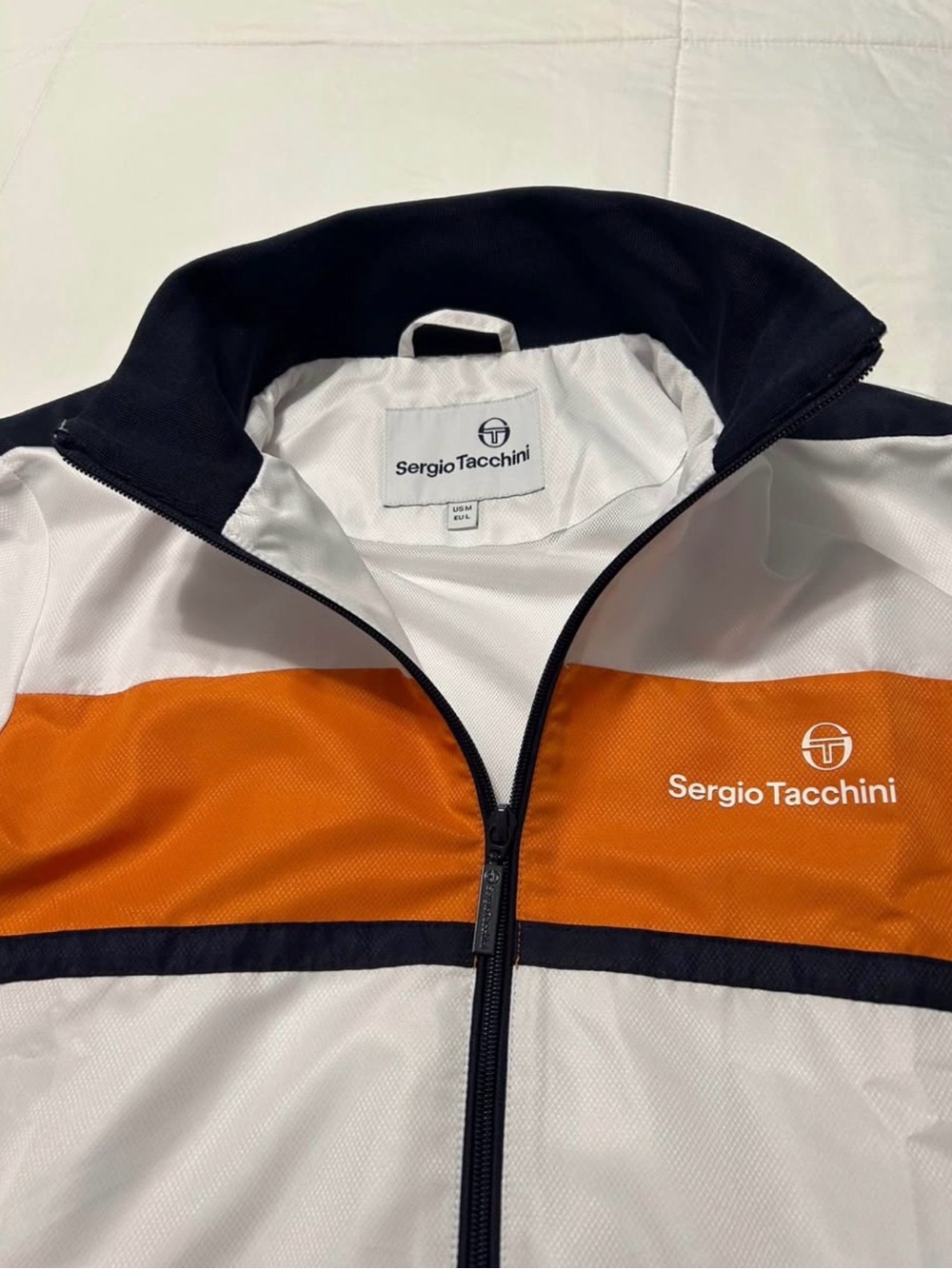 Sergio Tacchini White, Orange & Navy Colorblock Tracksuit